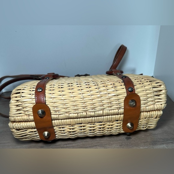 Patricia Nash Marcianise Satchel Spins Wicker Collection Basket Purse. - Picture 6 of 11